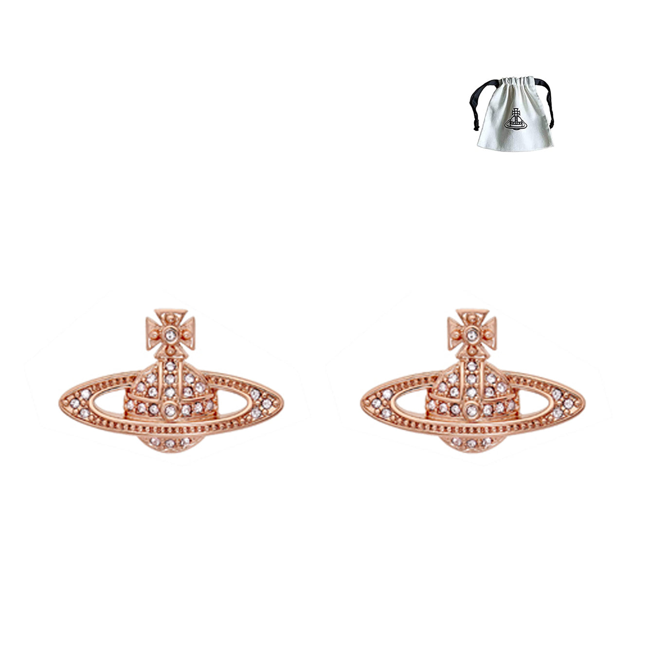 Vivienne Westwood Planet Orb Crystal Mini Bas Relief Stud Earrings