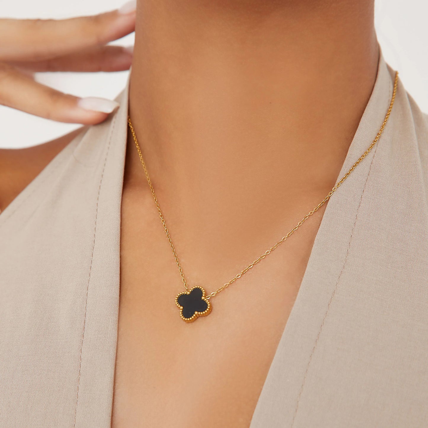 Clover Four Leaf Necklace 925 Silver 18k Gold Plated - Multiple Colours Available