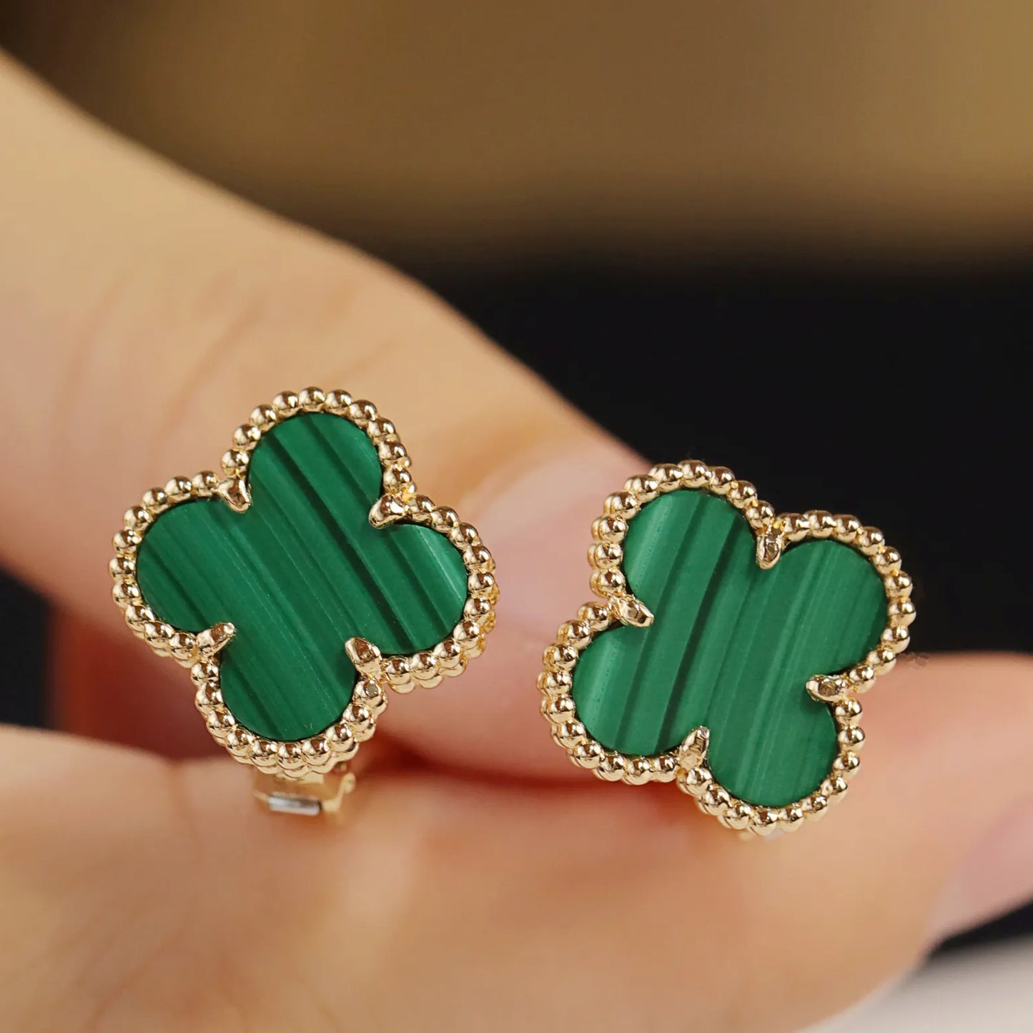 Clover Four Leaf Stud Earrings 925 Silver 18k Gold Plated - Multiple Colours Available