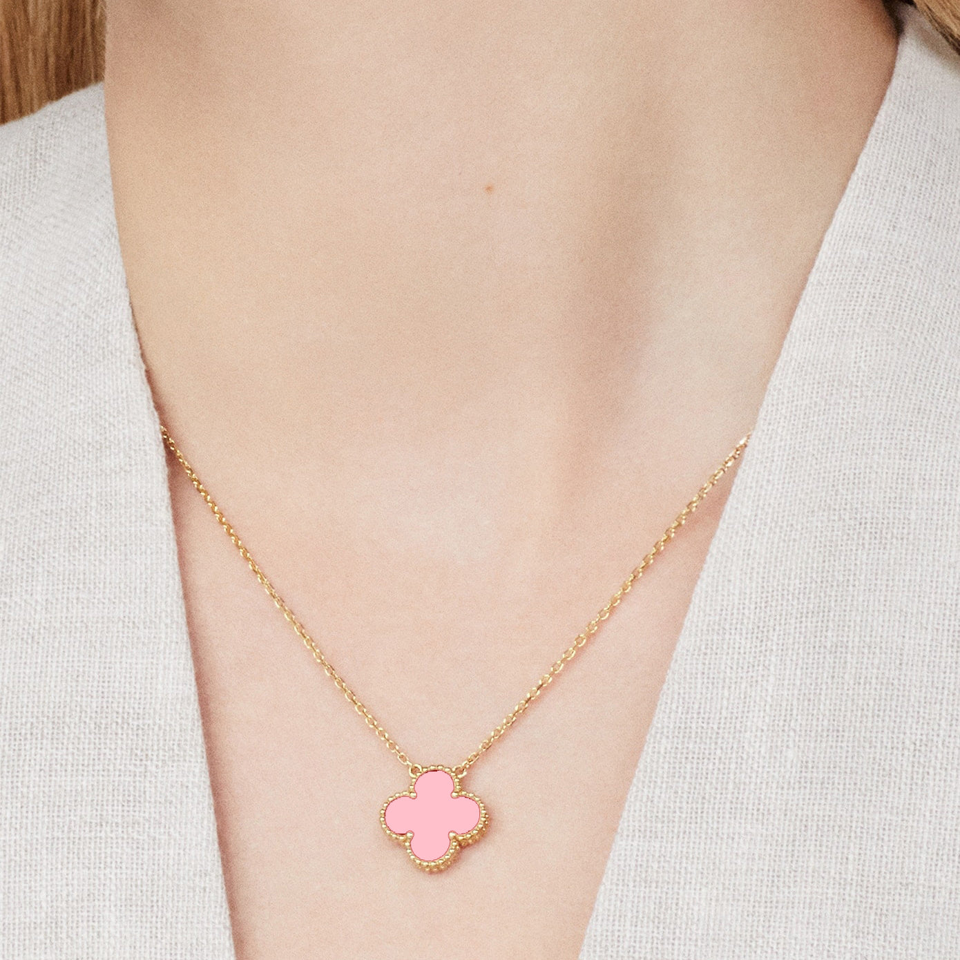 Clover Four Leaf Necklace 925 Silver 18k Gold Plated - Multiple Colours Available