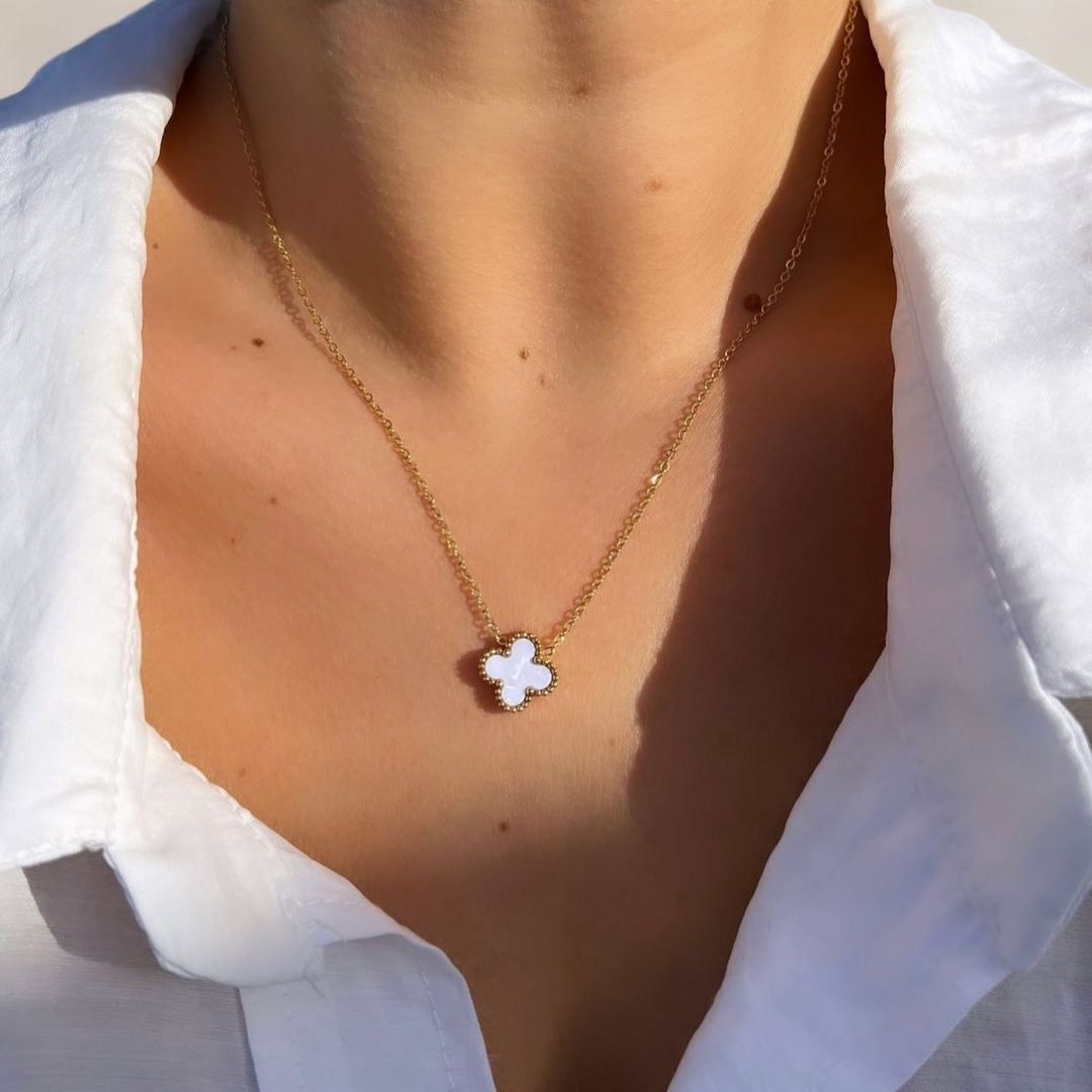 Clover Four Leaf Necklace 925 Silver 18k Gold Plated - Multiple Colours Available