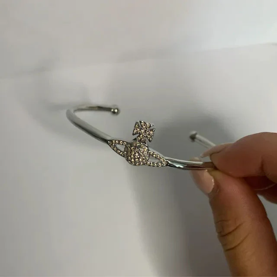 Stainless Steel Bas Relief Open Bangle In Silver / Gold Colours