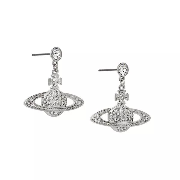 Vivienne Westwood Planet Orb Crystal Mini Bas Relief Drop Earrings
