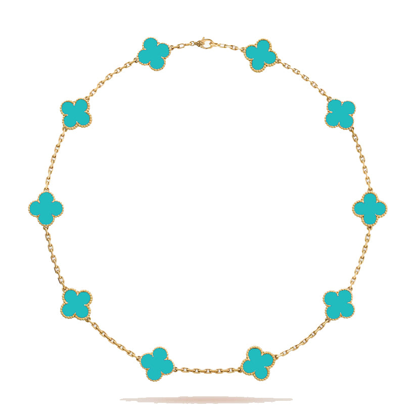 Clover Four Leaf Multi Necklace Stainless 18k Gold Plated - Multiple Colours Available