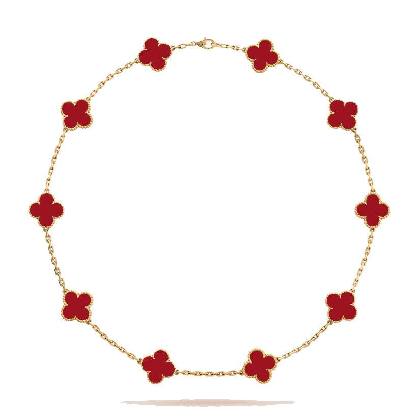 Clover Four Leaf Multi Necklace Stainless 18k Gold Plated - Multiple Colours Available